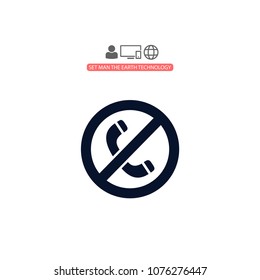 A ban on the phone  vector icon 