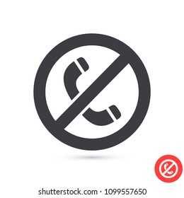 A ban on the phone  vector icon 