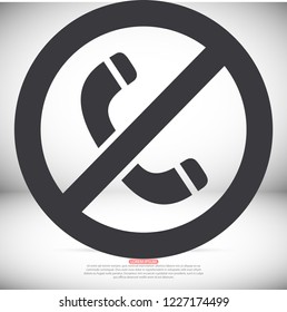 A ban on the phone  vector icon 