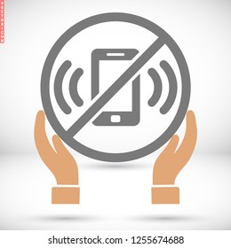 A ban on the phone  vector icon 