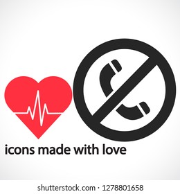 A ban on the phone  vector icon 
