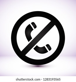 A ban on the phone  vector icon 
