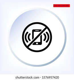 A ban on the phone vector icon , lorem ipsum Flat design