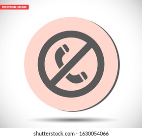 A ban on the phone vector icon , lorem ipsum Flat design