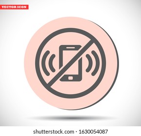 A ban on the phone vector icon , lorem ipsum Flat design