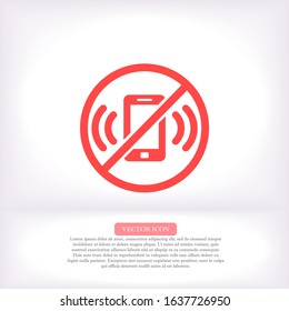 A ban on the phone vector icon , lorem ipsum Flat design