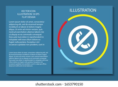 Ein Verbot der Vektorillustration des Telefons Symbol, lorem ipsum flaches Design