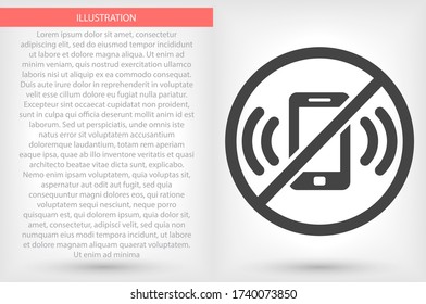 Prohibición del icono del vector del teléfono , lorem ipsum Diseño plano