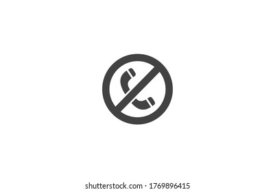 A ban on the phone vector icon , lorem ipsum Flat design