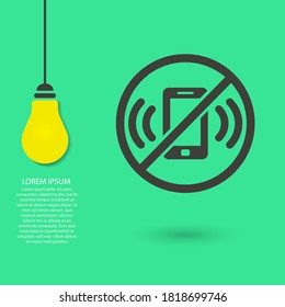 A ban on the phone vector icon , lorem ipsum Flat design
