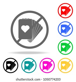 ban on playing cards icon. Elements of religion multi colored icons. Premium quality graphic design icon. Simple icon for websites, web design, mobile app, info graphics on white background