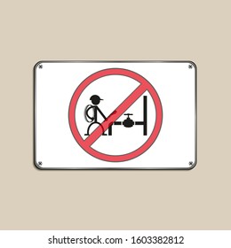 The ban on plumbing. Vector icon.