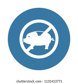 ban on pork icon in Badge style  on white background