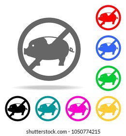 ban on pork icon. Elements of religion multi colored icons. Premium quality graphic design icon. Simple icon for websites, web design, mobile app, info graphics on white background