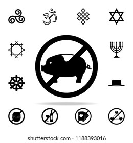 ban on pork icon. Religion icons universal set for web and mobile