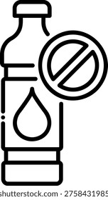 Ban on Single Use Plastic Bottles Prohibited Icon