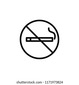 ban on smoking icon. Element of prohibition sign for mobile concept and web apps icon. Thin line icon for website design and development, app development. Premium icon