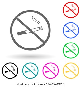 ban on smoking multi color style icon. Simple glyph, flat vector of bad habbits icons for ui and ux, website or mobile application