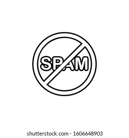 ban on spam icon. Simple thin line, outline vector of web icons for ui and ux, website or mobile application