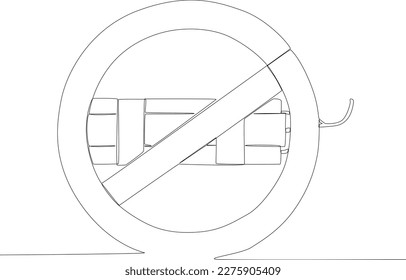 A ban on the use of assembled explosives. Anti-terrorism day one line drawing