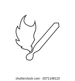 prohibición del uso de cerillas, ilustración vectorial