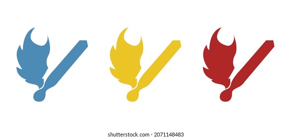 ban on the use of matches, vector illustration
