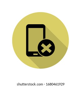 ban on the use of a mobile phone long shadow icon. Simple glyph, flat vector of Airport icons for ui and ux, website or mobile application