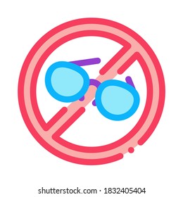 ban on wearing glasses icon vector. ban on wearing glasses sign. color symbol illustration