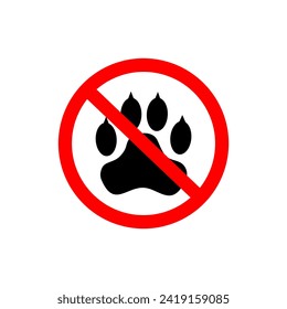 Prohibir la pata. No pisen animales aquí. No hay perro. diseño vectorial 