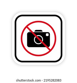 Ban Photo Camera Black Silhouette Icon. No Allowed Zone Camera Capture Picture Forbidden Pictogram. Photography Red Stop Symbol. Caution Photo Camera Prohibited Area. Isolated Vector Illustration.