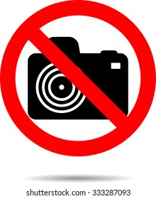 Ban photo icon label. Photographing no forbidden and warning photography. Vector art design abstract unusual fashion illustration