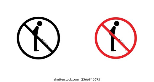 Ban piss signs. vector signs set