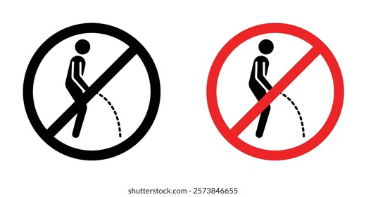 Ban piss signs vector set