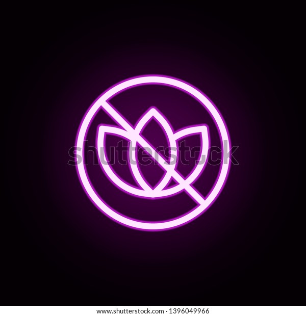 ban of plants neon
icon. Elements of ban set. Simple icon for websites, web design,
mobile app, info graphics