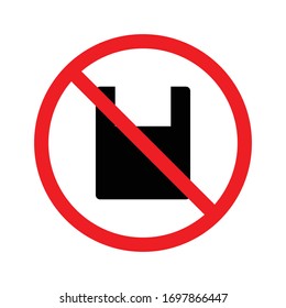 Ban plastic, forbidden, no bag, prohibited icon