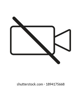 ban record camera icon, isolated on white background, vector illustration