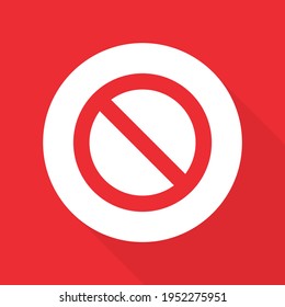 Rotes Vektorsymbol verboten. Verbotenes Zeichen auf rotem Hintergrund Vector EPS10