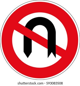 The ban reversal. Vector road sign Germany.