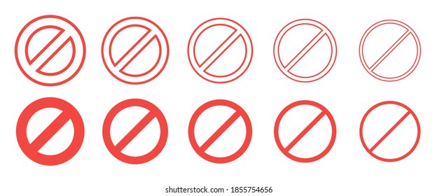 Ban set icon vector illustration isolated on white background