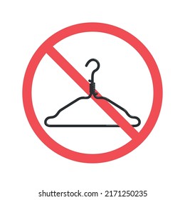 Ban sign with a crossed out metal hanger. Criminal abortion prohibition sign. Ban abortion in the USA. Law violates women's rights to terminate a pregnancy. Protection of human rights.