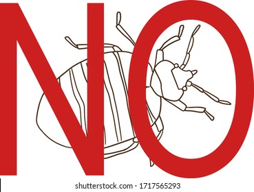 ban sign no bed bug vector illustration for insecticides
