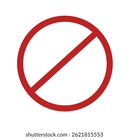 Ban Sign, Prohibited circle sign, Ban icon, Prohibition red icon, Red circle with cross line symbol. Caution frame symbol. Forbidden stop sign, Red cross symbol vector illustration isolated