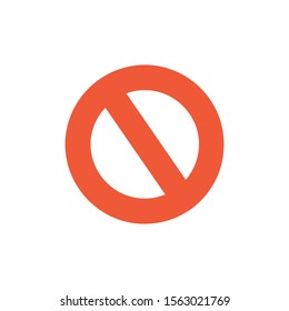 Ban Sign. Red icon. Stock vector illustrated isolated on white background