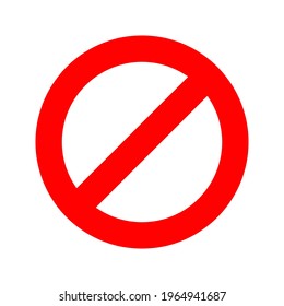 Ban sign related thin line icon color editable