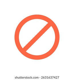 Ban Sign vector illustration, Prohibited circle sign, Ban icon isolated, Prohibition red icon, Red circle with cross line symbol. Caution frame symbol. Forbidden stop sign, Red cross symbol isolated.