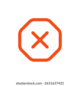 Ban Sign vector illustration, Prohibited circle sign, Ban icon isolated, Prohibition red icon, Red circle with cross line symbol. Caution frame symbol. Forbidden stop sign, Red cross symbol isolated.