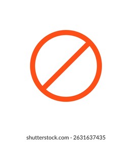 Ban Sign vector illustration, Prohibited circle sign, Ban icon isolated, Prohibition red icon, Red circle with cross line symbol. Caution frame symbol. Forbidden stop sign, Red cross symbol isolated.