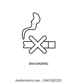 ban smoking concept line icon. Simple element illustration.ban smoking concept outline symbol design.