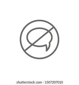 Ban, speak icon. Element of theater icon. Thin line icon