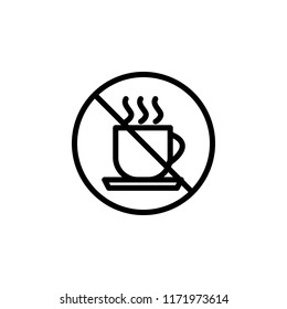 ban tea icon. Element of prohibition sign for mobile concept and web apps icon. Thin line icon for website design and development, app development. Premium icon